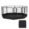 Dog Playpen, 8 Pcs 24 x 24 in Panels Foldable Metal Pet Exercise Pen, Dog Fence Indoor and Outdoor Pen with Door, Storage Bag and Bottom Pad