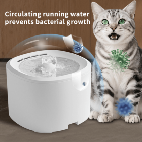 Smart pet water dispenser featuring silent circulating water system, multi-stage filtration, automatic cleaning and hydration