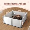 Dog Whelping Box, 59.8 x 59.8 x 24.0in Whelping Box for Dogs and Puppies, Whelping Pen for Puppies, Dog Birthing Box with Rails and Washable Pee Pad