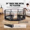 Dog Playpen, 8 Pcs 24 x 24 in Panels Foldable Metal Pet Exercise Pen, Dog Fence Indoor and Outdoor Pen with Door, Storage Bag and Bottom Pad