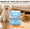 1.8-gallon smart charging recirculating pet water dispenser with visual water level display, SUS304 stainless steel construction