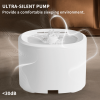 Smart pet water dispenser featuring silent circulating water system, multi-stage filtration, automatic cleaning and hydration