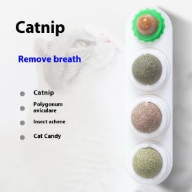 4 In 1 Rotating Catnip Silver Vine Ball Teeth Cleaning Acne Prevention Digestive Health Wall Stick On Toy Edible Safe Material (Option: white Three in one box)