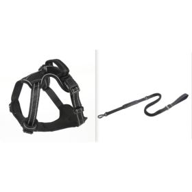 Dog Harness No Pull Breathable Reflective Pet Harness Vest (Option: Black set1-M)