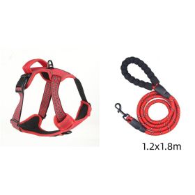 Dog Harness No Pull Breathable Reflective Pet Harness Vest (Option: Red set-XL)