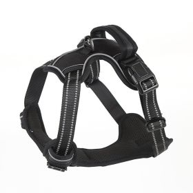 Dog Harness No Pull Breathable Reflective Pet Harness Vest (Option: Black-XL)