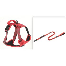 Dog Harness No Pull Breathable Reflective Pet Harness Vest (Option: Red  set1-S)