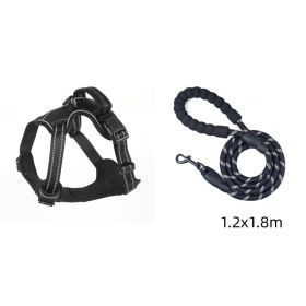 Dog Harness No Pull Breathable Reflective Pet Harness Vest (Option: Black set-L)