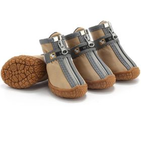 Non Slip Dog Shoes Warm Plush Lining Breathable Pet Boots for Paw Protection (Color / Size: YELLOW / 1 Fit width2.5-2.7cm)