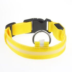 LED Luminous Pet Dog Collar Night (Option: Yellow Light-XS)